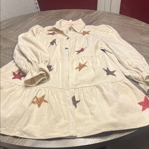 Peach Love California Cream Corduroy Dress